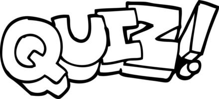 black and white cartoon quiz sign vector