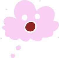 flat color illustration cartoon screaming thought cloud vector