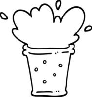 black and white cartoon fizzy drink vector