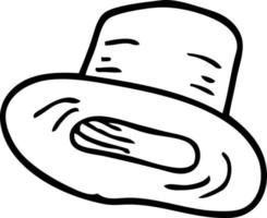 sombrero de copa de dibujos animados en blanco y negro vector