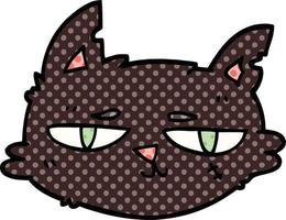 comic book style cartoon tough cat face vector