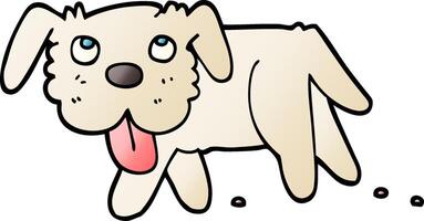 vector gradient illustration cartoon happy dog