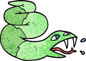 serpiente sibilante de dibujos animados de ilustración con textura grunge vector