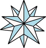 tatuaje tradicional de una estrella vector