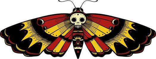 traditional tattoo of a deaths head moth vector