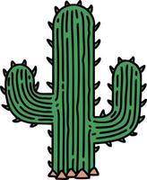 tatuaje tradicional de un cactus vector