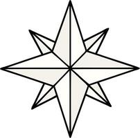 tatuaje tradicional de una estrella vector