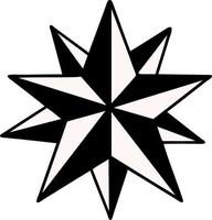 traditional tattoo of a star vector