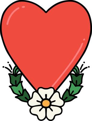 traditional tattoo of a heart and flower 12553014 Vector Art at Vecteezy traditional tattoo of a heart and flower 12553014 Vector Art at Vecteezy