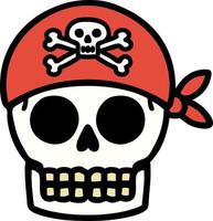 tatuaje tradicional de una calavera pirata vector