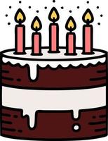 traditional tattoo of a birthday cake vector