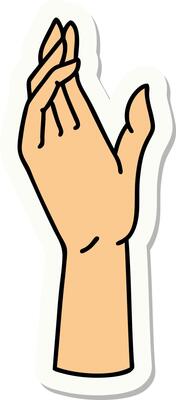 tattoo style sticker of a hand