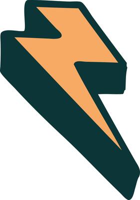 tattoo style icon of lightning  bolt