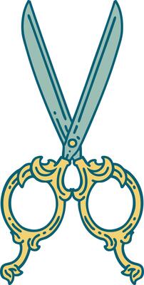 tattoo style icon of barber scissors