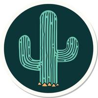 tattoo style sticker of a cactus vector