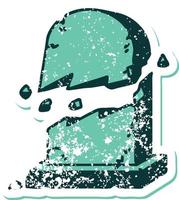 distressed sticker tattoo style icon of a broken grave stone vector
