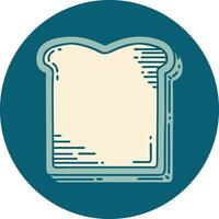 tattoo style icon of a slice of bread vector