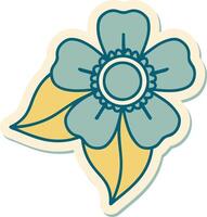 tattoo style sticker of a flower vector