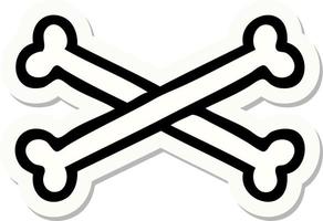 sticker of tattoo in traditional style of cross bones vector