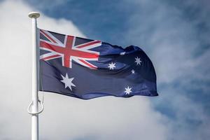 bandera de australia aislada mientras ondeaba foto