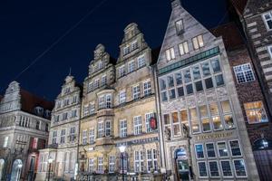 BREMEN, GERMANY - JANUARY, 4 2015 - old town illuminated in christmas time photo