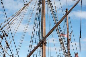 Old vessel sail ship detail photo