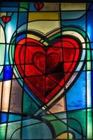 heart shape glass window photo