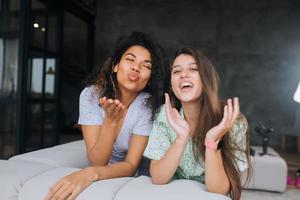 Girls relaxing together photo