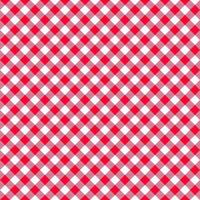 Diagonal gingham seamless pattern. Red and white checkered background with striped squares. Geometric texture for picnic blanket, tablecloth, plaid. Italian style textile vector