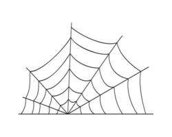 Cobweb outline icon isolated on white background. Graphic spider web texture. Element for Halloween party decoration vector