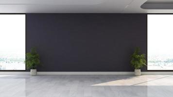 Modern minimalist interior design of an empty room in 3D rendering photo