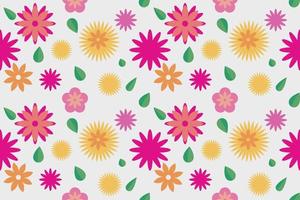 Colorful flower background, seamless pattern vector illustration.