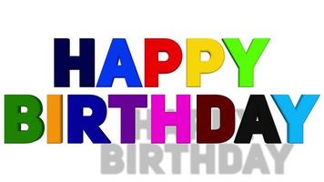 Happy Birthday Colorful 3D Text Falling, 3D Rendering video