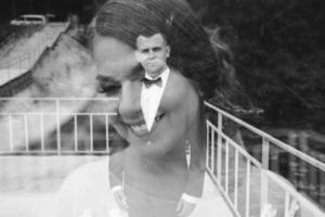 Double exposure wedding photo