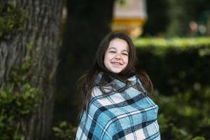 Girl enjoying outdoors photo