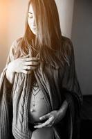 Pregnant woman portrait photo