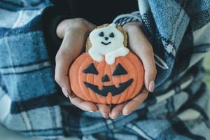 vista de galletas de halloween foto