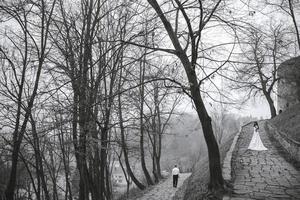 Married couple outdoors photo