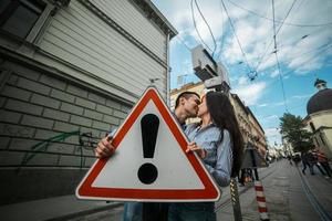 pareja en la ciudad foto