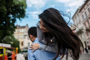 Couple together view photo