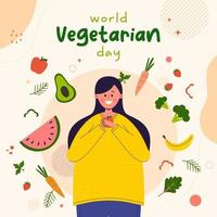 concepto del día mundial vegetariano vector