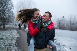 Couple outside together photo