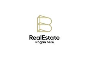 Letter b real estate logo design vector