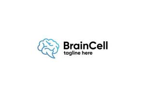 intelligence smart brain logo design template vector