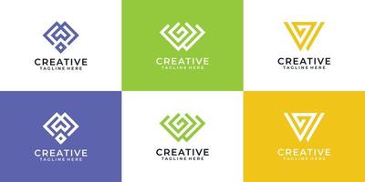 Creative initial letter w logo vector collection