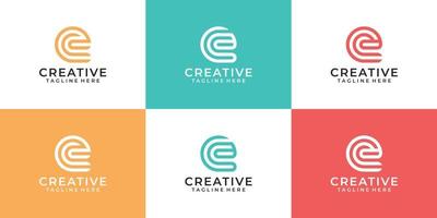Creative initial letter e logo vector design collection