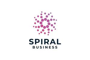 Spiral twirl dotted logo design vector