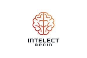 diseño de vector de logotipo de cerebro inteligente genio