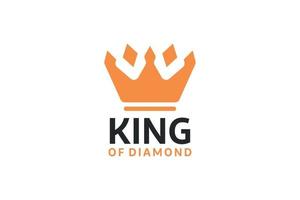 concepto de logotipo de idea de corona de diamante rey vector