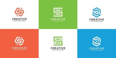 Set of letter s logo vector design element for brand